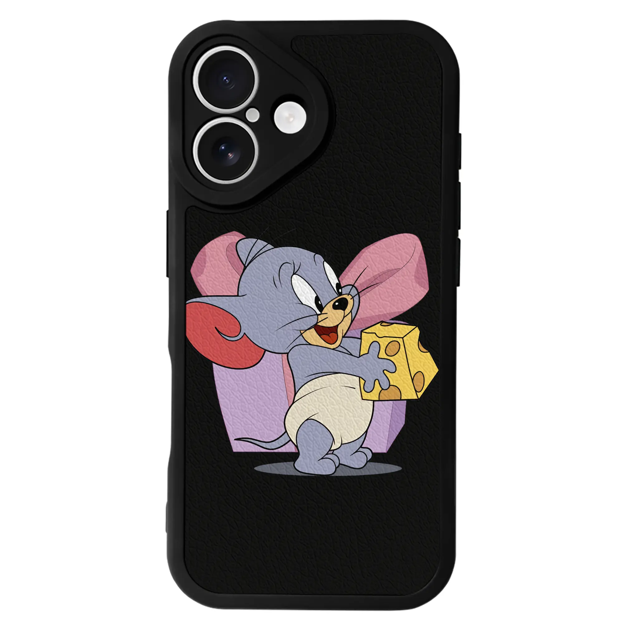 トムとジェリー グッズ タフィー - IPhone 16シリーズ対応 ・ シリコンスマホケース ・ レザー調 ・ 高精度フィット ・ 耐衝撃 ・ ワイヤレス充電対応 ・ 精密カット